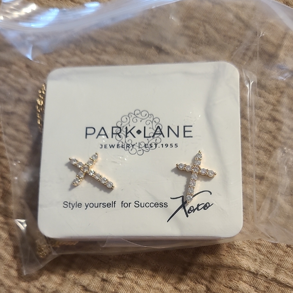Park Lane Gold and Silver Cross Earrings And Necklace